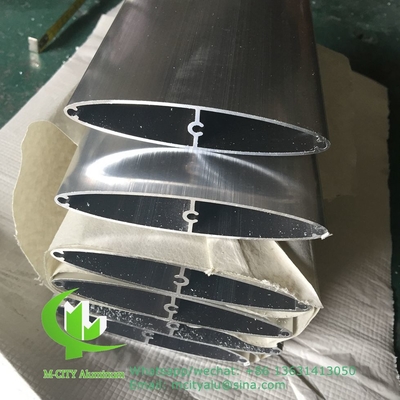 100 mm Οριζόντια Σταθερή ηλιακή μαντήλα Αρχιτεκτονική μαντήλα από αλουμίνιο με προφίλ αεροπεταλίδων για το τείχος κουρτίνας προσόψεως