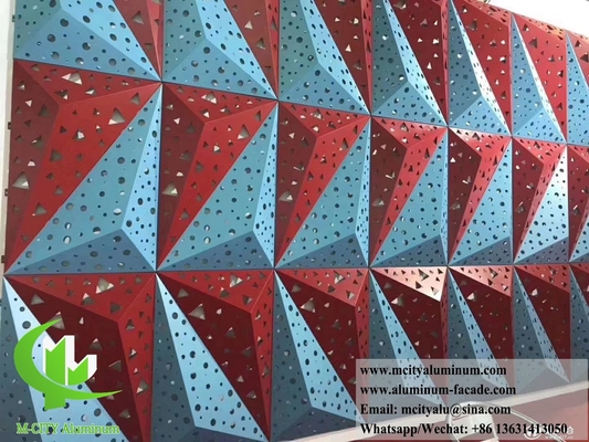 3D διάτρητη οθόνη Πίνακες αλουμινίου φύλλο μετάλλου εξωτερική διακόσμηση Επιχρισμός PVDF