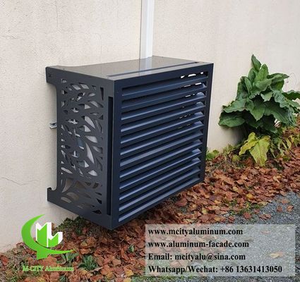 Ποιότητα  Customized Size Aluminum Louvred Screen AC Unit Cover with 45° Angled Louvres and Powder Coated Finish Εργοστάσιο