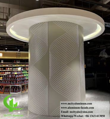 Καλή τιμή Decorative Aluminum Column Cladding With Perforation Pattern LED light σε απευθείας σύνδεση