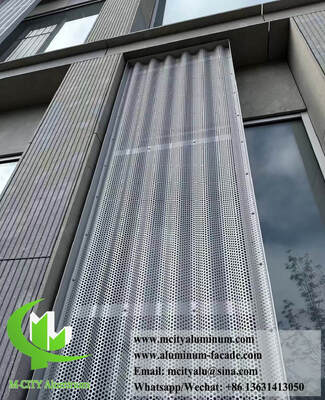 Ποιότητα  Custom Perforated Curved Aluminum Panels with Powder Coated 3003-H24 Aluminum Alloy for Architectural Cladding Εργοστάσιο