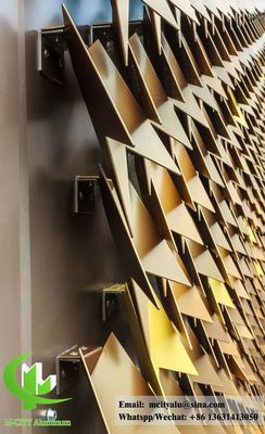 Καλή τιμή Χρυσό Χρώμα Αλουμινίου Επένδυσης με Επικάλυψη Πούδρας και Προσαρμόσιμο Σχέδιο για Πρόσοψη Κτιρίου σε απευθείας σύνδεση