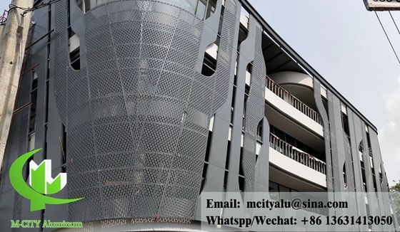Ποιότητα  Powder Coated Perforated Aluminum Panel with Custom RAL Colors and Laser Cut Patterns for Facade Cladding Εργοστάσιο