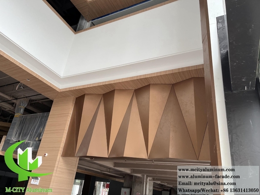 Μεταλλική 3D επένδυση Πίνακες αλουμινίου Διακόσμηση οροφής Διατρημένο πρότυπο με φωτισμό LED