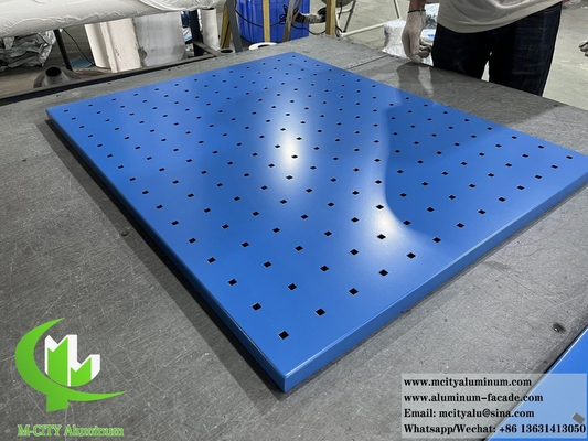 PVDF μπλε χρώμα μεταλλική επένδυση πάνελ Αλουμινίου οθόνη διάτρηση μοτίβο