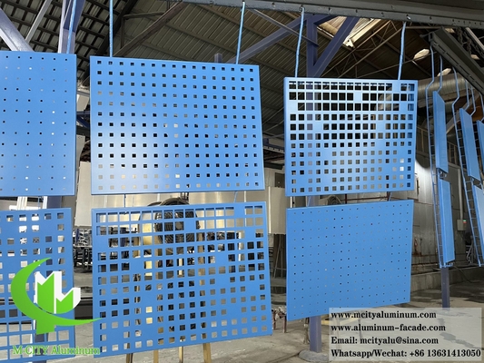PVDF μπλε χρώμα μεταλλική επένδυση πάνελ Αλουμινίου οθόνη διάτρηση μοτίβο