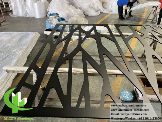 Λειτουργία με laser cut Metal Panel Aluminium Screen Powder Coated Matt Black Color