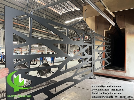 Λειτουργία με laser cut Metal Panel Aluminium Screen Powder Coated Matt Black Color