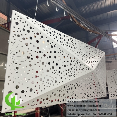 Εξωτερική οροφή προσόψεως Χάλυβα φύλλο 3D σχεδιασμός διάτρηση μοτίβο Επιστρώσεις PVDF