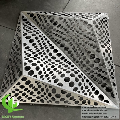 Εξωτερική οροφή προσόψεως Χάλυβα φύλλο 3D σχεδιασμός διάτρηση μοτίβο Επιστρώσεις PVDF