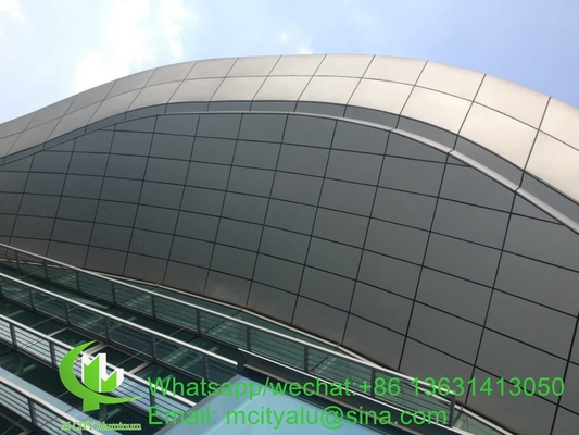 Foshan 4mm μεταλλικό αλουμινένιο επένδυση με σκόνη επικαλυμμένη για τοίχο κουρτίνας προσόψεως