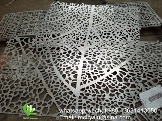 CNC laser cut perforated aluminium sheet metal facade cladding panel πάχος 2,5 mm για τοίχο