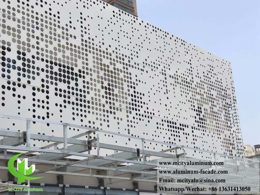 CNC Perforating Metal Screen Aluminium Cladding Outdoor Use PVDF Coating Προσαρμοσμένο πάνελ