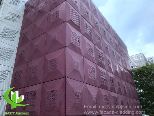 3 mm Μεταλλικό αλουμινένιο τρυπημένο 3D επένδυση προσόψεως για εξωτερική επένδυση προσόψεως