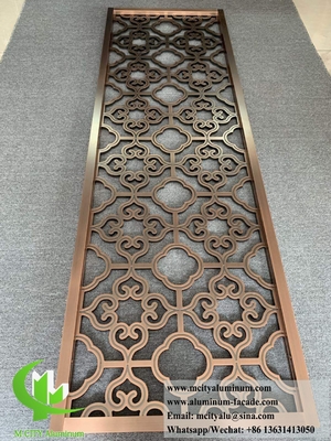 8mm πάχος Αλουμινίου Εικόνα CNC χαρακτική χάλκινο χρώμα διαχωριστική διακόσμηση