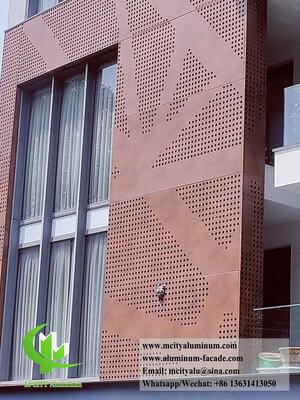 Προσαρμοσμένα διάτρητα πλάνα προσόψεως από κράμα αλουμινίου 3003