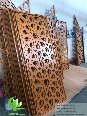 Μεταλλική οθόνη αλουμινίου Laser Cut Sheet Αλουμινίου Πρόσοψη Για το Τζαμί Mashrabiya