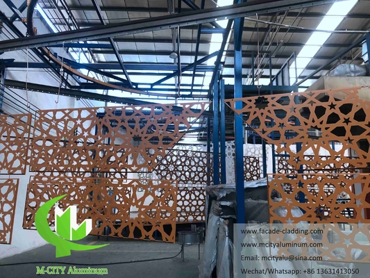 Μεταλλική οθόνη αλουμινίου Laser Cut Sheet Αλουμινίου Πρόσοψη Για το Τζαμί Mashrabiya