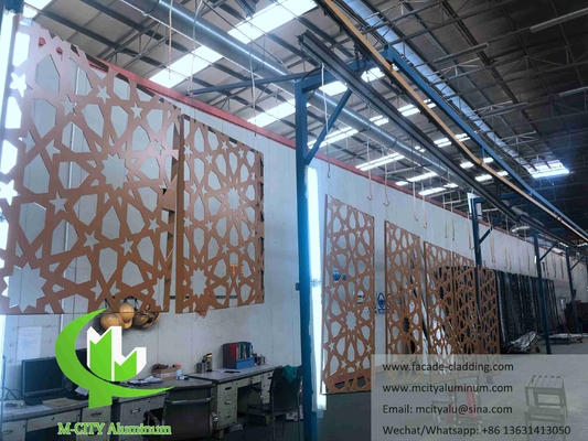 Μεταλλική οθόνη αλουμινίου Laser Cut Sheet Αλουμινίου Πρόσοψη Για το Τζαμί Mashrabiya