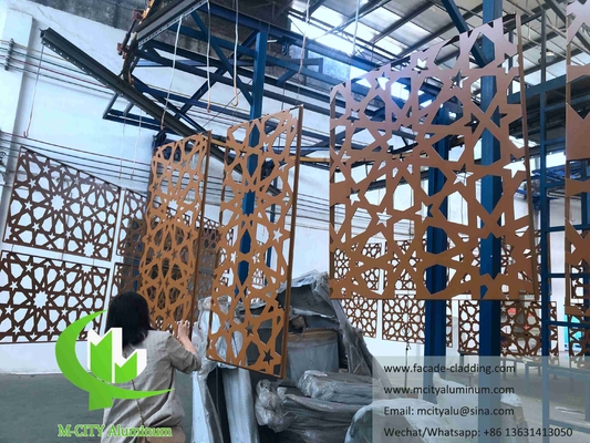 Μεταλλικές τοιχοειδείς πλάκες με laser cut φύλλο αλουμινίου προσόψεις για το τζαμί Mashrabiya