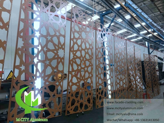 Πίνακες διάτρησης μεταλλικών προσόψεων Αλουμινίου οθόνης Σκληρό αλουμίνιο 3 mm πάχος σκόνη επικαλυμμένη για την κατασκευή επένδυσης τοίχου