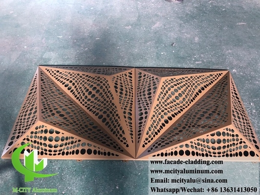 3D διάτρητο φύλλο Αρχιτεκτονική ξύλινη πρόσοψη φύλλο μετάλλου με laser cut για επένδυση