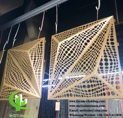 3D διάτρητο φύλλο Αρχιτεκτονική ξύλινη πρόσοψη φύλλο μετάλλου με laser cut για επένδυση