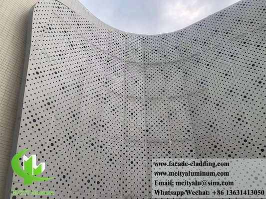 Μεταλλική πρόσοψη από φύλλο αλουμινίου με διάτρητο τοίχωμα κουρτίνας για επένδυση προσόψεων