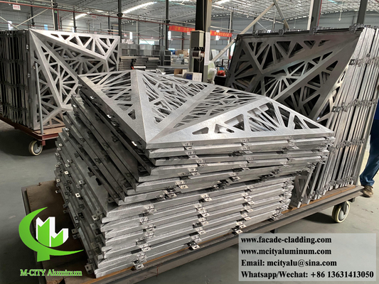3D Πίνακες Αλουμινίου Laser Cut Design Powder Coated Akzo Nobel για εξωτερική οροφή τοίχου