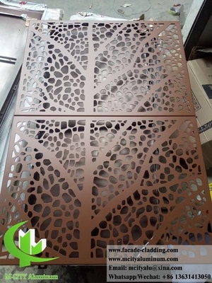 Δένδρο Leaf σχεδιασμός μεταλλική πρόσοψη επένδυση φύλλο αλουμινίου με μοτίβα 3mm πάχος σκόνη επικαλυμμένη