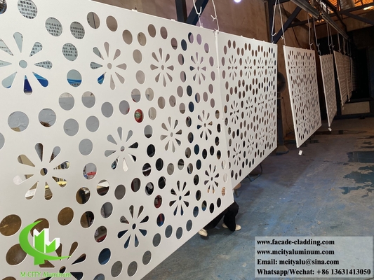 Εικόνα μεταλλικής οθόνης με laser cut Aluminium Perforated Facade Panel για τοίχο