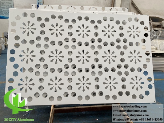 Εικόνα μεταλλικής οθόνης με laser cut Aluminium Perforated Facade Panel για τοίχο