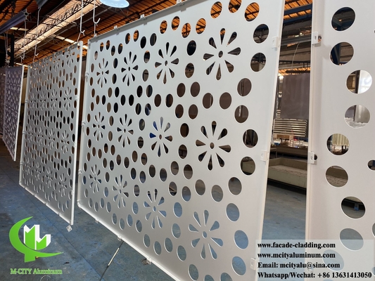 Εικόνα μεταλλικής οθόνης με laser cut Aluminium Perforated Facade Panel για τοίχο