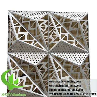 Αλουμινένιο τοίχο επένδυση στερεά πάνελ 3D σχεδιασμός με διακοσμητικά μοτίβα για την πρόσοψη του κτιρίου