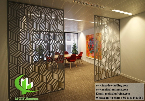 Μεταλλική οθόνη Laser Cut Αλουμινίου οθόνη 10 mm Χάλκινο χρώμα για διακόσμηση χώρου