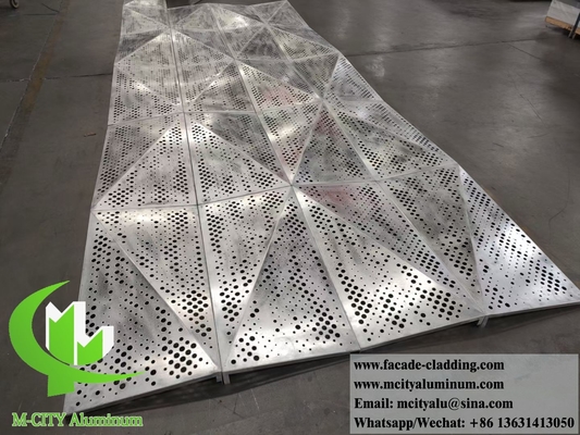 3D Design Metal Cladding System Αλουμινένιο Παράθυρο Πατώματος με διάτρητο σχέδιο