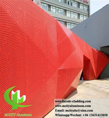Μεταλλικές προσόψεις Αλουμινίου Laser Cut Screen 3D σχήμα εξωτερικό τοίχο επένδυση διακόσμηση Αρχιτεκτονική