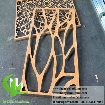 Διακοσμητική μεταλλική οθόνη με laser cut φύλλο αλουμινίου αρχιτεκτονικά μεταλλικά οικοδομικά υλικά
