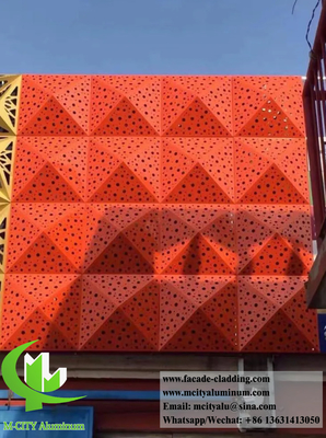 Κόκκινο χρώμα Μεταλλική επένδυση 3D σχεδιασμός για την διακόσμηση τοίχων προσώπου