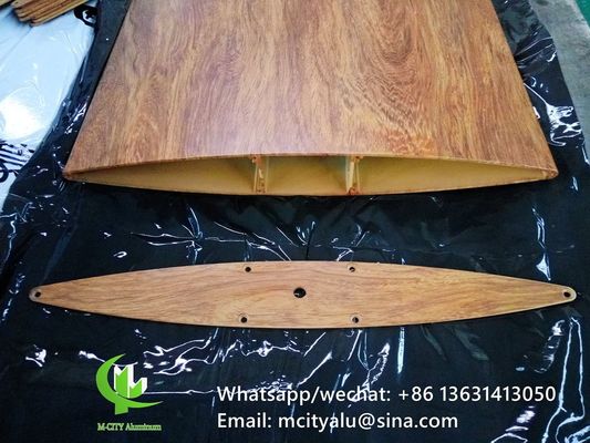 Καλή τιμή Περσίδα αεροτομής από αλουμίνιο 6063-T5/T6 με φινίρισμα υφής ξύλου, πλάτους 100mm έως 600mm για αρχιτεκτονικές προσόψεις σε απευθείας σύνδεση