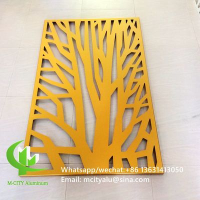 Καλή τιμή Σχεδιασμός μοτίβων δέντρων Laser Cut Aluminum Screen Panel με Powder Coated Προσαρμόσιμα μοτίβα για πρόσοψη σε απευθείας σύνδεση