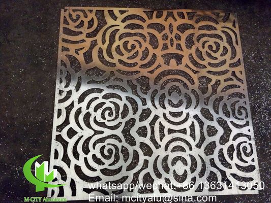 Καλή τιμή 2.5mm Rose Design Laser Cut Aluminum Panel Powder Coated για τοίχο και πρόσοψη σε απευθείας σύνδεση