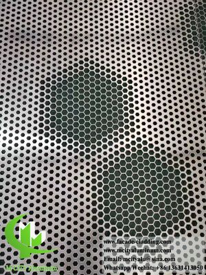 Καλή τιμή Διάτρητη πρόσοψη αλουμινίου με εξαγωνικές οπές και επιφάνεια βαμμένη με ηλεκτροστατική βαφή σε μέγεθος 1200x2400mm σε απευθείας σύνδεση