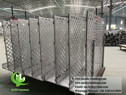 Καλή τιμή Προσαρμοσμένη στρογγυλή τρύπες μοτίβο διάτρητο αλουμίνιο πρόσοψη με σκόνη επικαλυμμένη επιφάνεια σε 1200x2000mm μέγεθος σε απευθείας σύνδεση